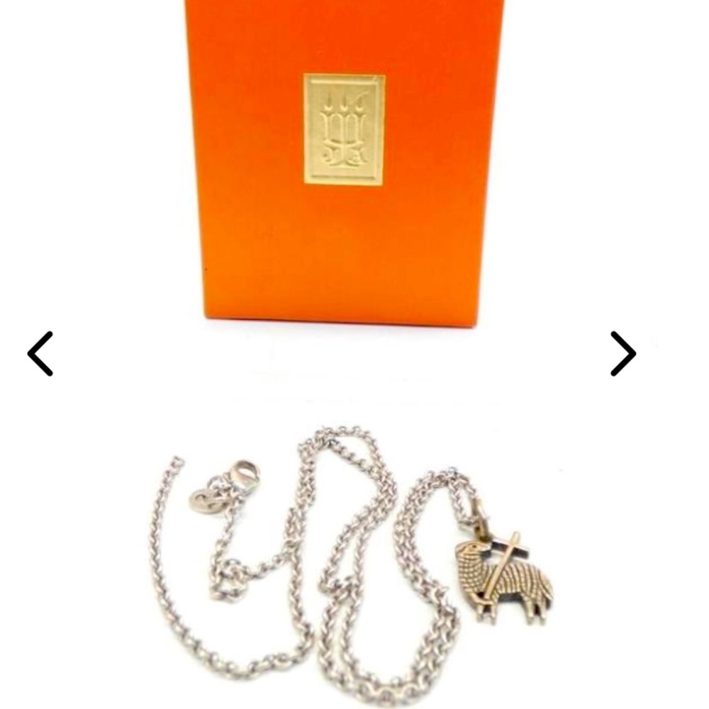 Retired! James Avery 925 Sterling Silver Necklace With Original Box Lamb & Cross